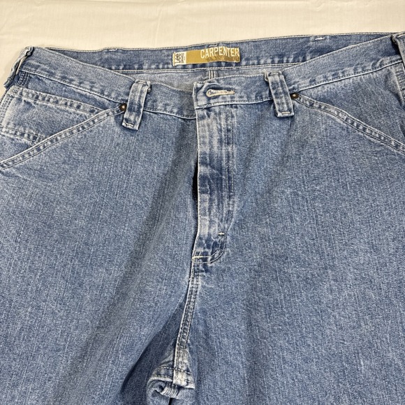 Lee Mens Carpenter Jeans 38 x 32 Blue Vintage 90s 100% Cotton Medium Wash - Picture 1 of 7